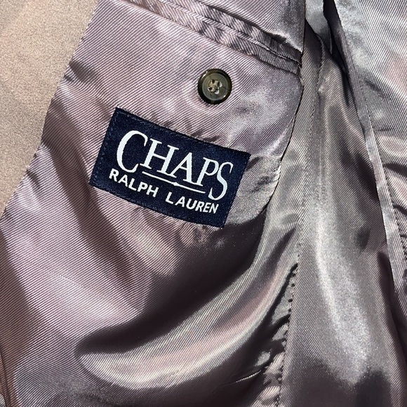 Men’s faux suede CHAPS Ralph Lauren 3 button sports coat tanXL - Picture 6 of 14